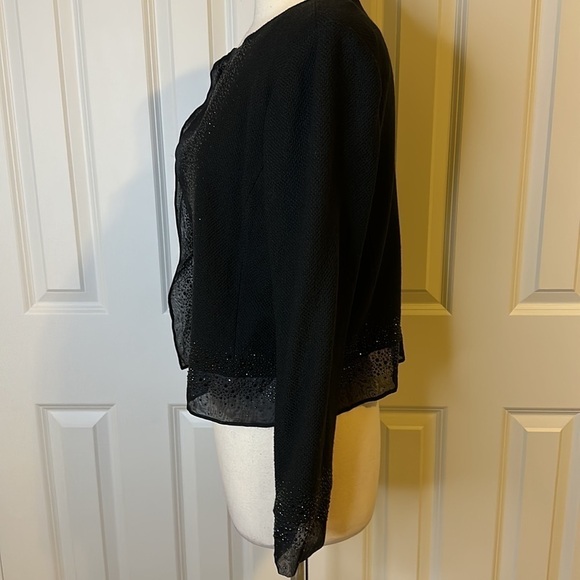 St. John Beaded Organza Trimmed Boucle Jacket Sz12 NWOT - Picture 6 of 15